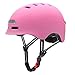 TangYang Casco de Ciclismo con luz LED, Casco de Bicicleta,Casco De Bicicleta De MontañA, Casco De Bicicleta para Adultos, Luz de Casco de patineta con Rueda de patineta eléctrica(Rosa L)