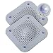 Holikme Drain Hair Catcher Shower Drain Cover, 2 Pack Silicone Drain Protector with 12 Detachable Suckers, Shower Drain Hair Trap for Tub,Bathroom,Kitchen,Bathtub,Basin, Grey/Grey
