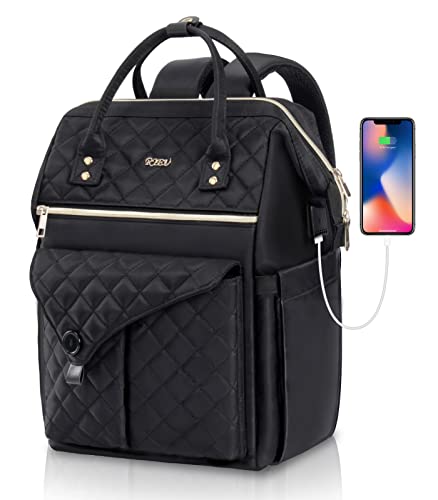 RJEU Sac à dos pour femme, sac à dos d'école pour université, loisirs, travail, sac à dos étanche pour maman et fille pour anniversaire, H58-blackx Cover