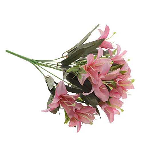 GRIRIW Bouquet De Lys Fleurs Artificielles Décoration D'Extérieur Vigne Fleurs Artificielles Plantes Poupée Décor De Mariage Faux Faux Bouquets De Centre De Table Décor Extérieur