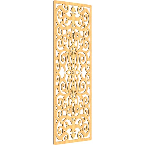 Image of 33 3 /8 inchW x 84 3 /8 inchH x 1 /4 inchT Buel Decorative Fretwork Wood Wall Panels, Cherry