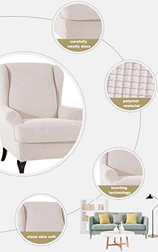 Fundas elásticas for sillón orejero OBASDFD protector de terciopelo lavable en lavadora 4