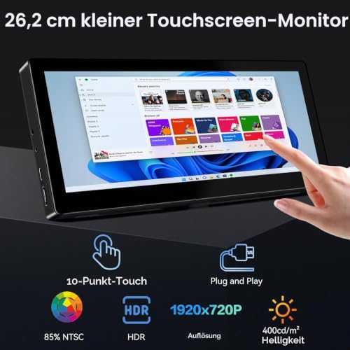 10.3 " Mini Touch Screen Monitor, 400cd/m², VESA, Travel Display HDMI USBC – Ansicht 3