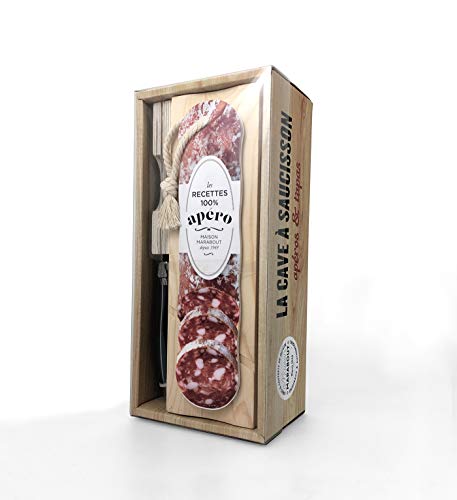 La cave à saucisson - Apéro & tapas: Coffret avec 1 planche de découpe intégrée, 1 couteau à saucisson de type Laguiole et 1 livre de recettes apéro et tapas: 13682