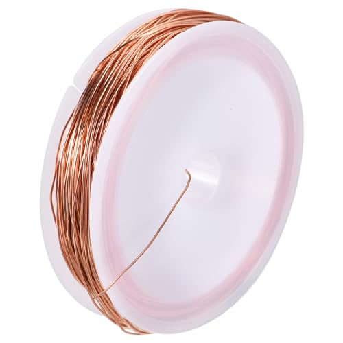 Alambre de cobre puro uxcell calibre 28 para hacer joyas tejidas y adornos artesanales de 98 pies
