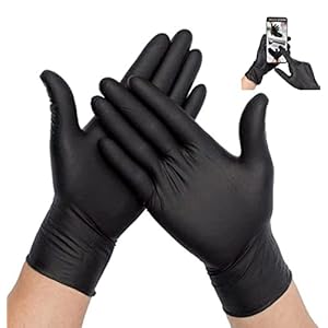 Vinyl Multi-Purpose Gloves, Powder Free, Disposable, Extra Strong – Box of 100 – Black