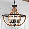 1948 black farmhouse cage chandelier for dining room 6 light vintage round pendant light fixture adjustable hanging for kitchen island foyer hallway  urban country home decor
