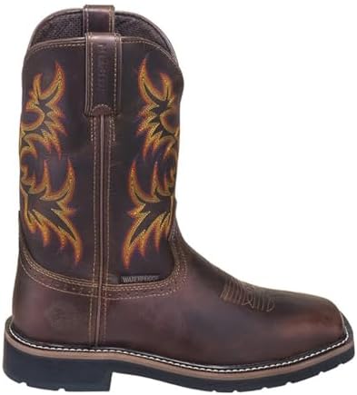 Justin Boots Mens Driller Soft Toe Eh Pull On Work Safety Shoes Casual - Brown - Size 11 D | Image 1