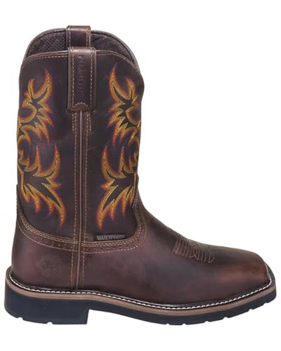 Justin Driller 11" Waterproof Work Boot for Men's - Stampede Collection - Full Grain Leather, Rubber Outsole2