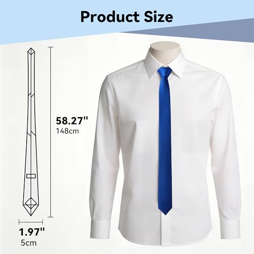 Image of Skinny Tie Men Women 2 inch (5CM) Slim Necktie Solid Thin Ties Formal