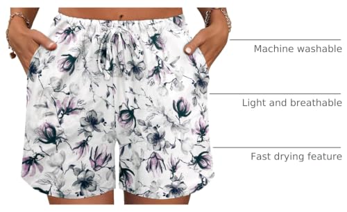 Image of Ekouaer Pajama Shorts for Women Soft Comfy Lounge Shorts Drawstring Pj Shorts Short Pajama Bottoms with Pockets S-XXL