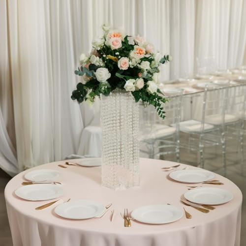 Efavormart 24" Heavy Duty Acrylic Flower Pedestal Vase with Hanging