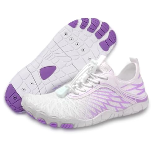 Hike Barefoot Shoes for Women Men with Wide Toe Box, Reflective Strips Healthy & Non-Slip Breathable Barefoot Water Shoes Beach Pool Aqua Swim Surf Hiking Walking Shoes