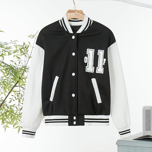 Women's Y2K Grunge Varsity Jacket Baseball Bomber Jacket Vintage Number Print Button Down Patchwork Racing Jackets2