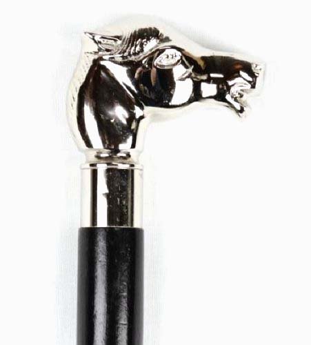 Nautical.Gift.Decor Plata niquelado cabeza de caballo bastón madera palo caminando #47584714pkl Cover