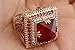 Turkish Handmade Jewelry Square Shape Ruby and Round Cut Topaz 925 Sterling Silver Ring Size Option