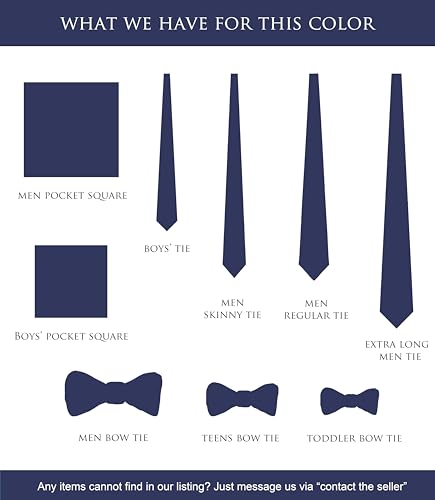 Image of Boy's Solid Tie with Pocket Square Set, Regular Necktie for Children and Kids, Self-Tied