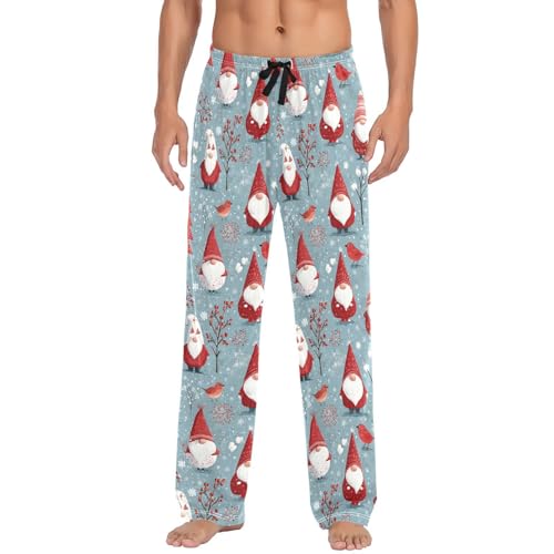 Christmas Snowflake Men Cotton Flannel Pajama Pants Santa Xmas Light Mens Lounge Sleep PJ Bottoms S2