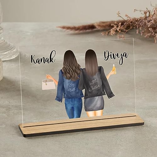 Image of Customized Acrylic Plaque for Bestie | Gift for Besties | Name Gift for Best Friend (Design 8)