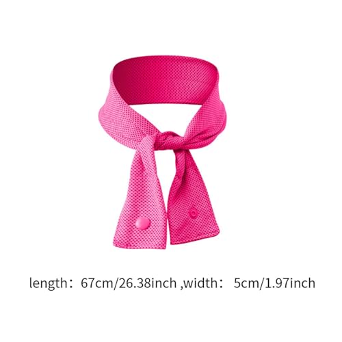 Ice Cool Scarf Summer Cooling Neck Wrap for Running Cycling Camping Men Women, 1 Piece 5cmx67cm/1.97inchx26.38inch- Rose Red4