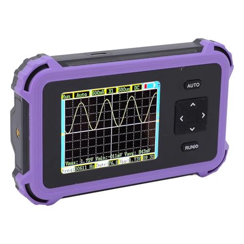 Luocute ハンドヘルドオシロスコープ、8.33MS/S サンプリングレート 1MHZ 帯域幅ミニポータブルデジタルオシロスコープ、初心者の指導に最適