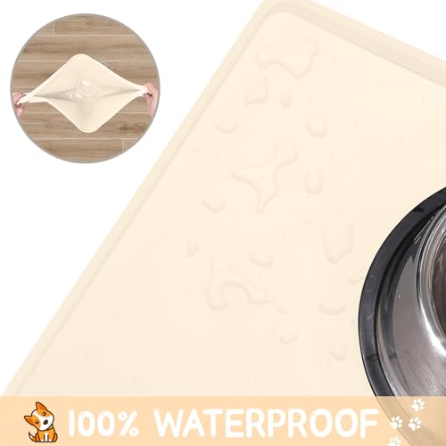 Fini l'eau sur le sol : tapis d'alimentation imperméable pour chien MateeyLife - 6