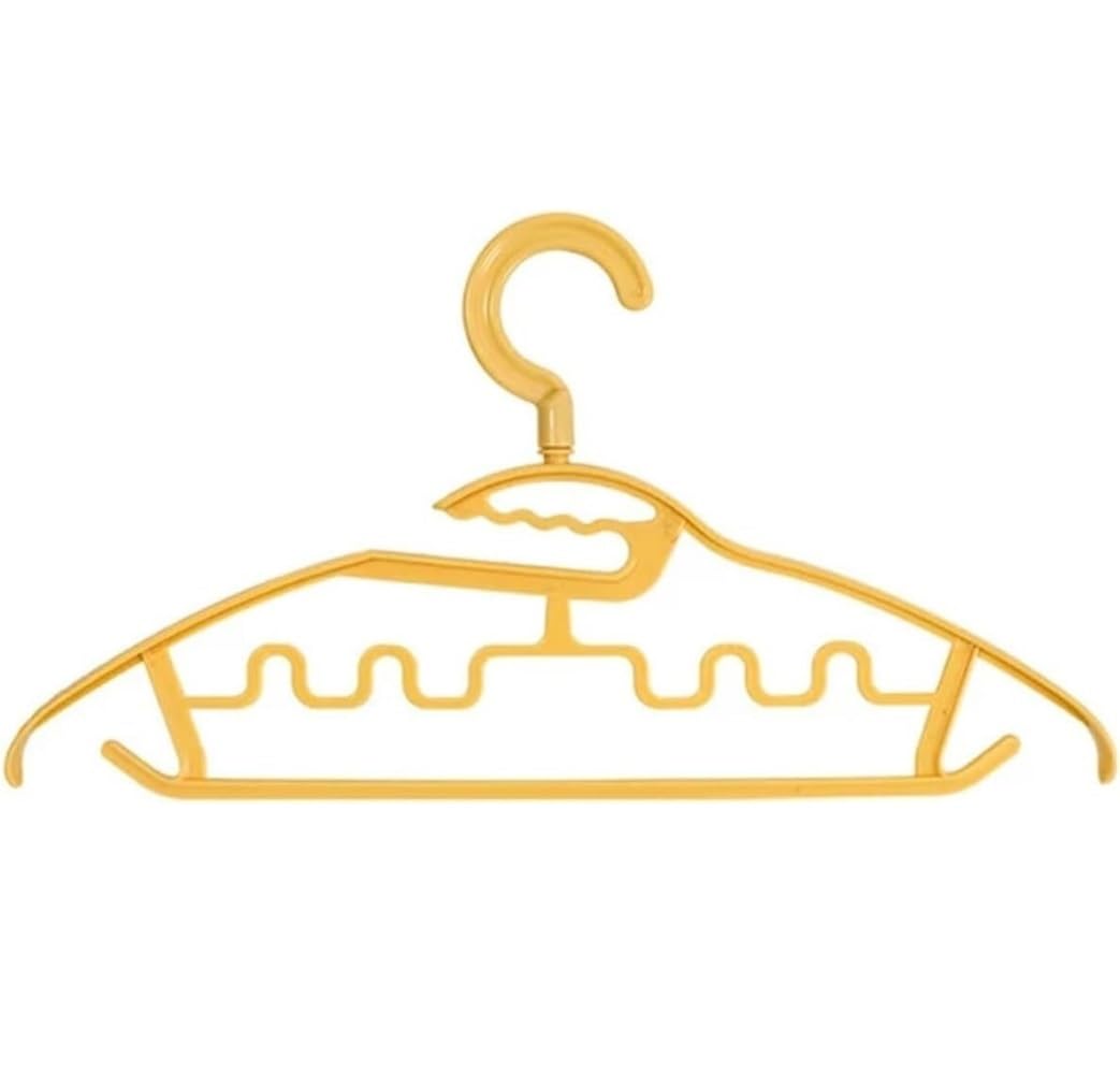 Kleiderbügel Rockbügel 10 Stück Kunststoff Platzsparende T-Shirt Kleiderbügel Rack Weste Unterwäsche Mit Hosenstange Für Anzug, Kleid, Hose Hosenkleiderbuegel(Yellow)