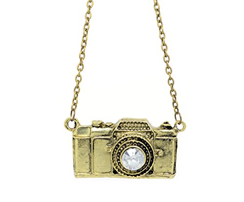 KATGI Fashion Retro Camera Shaped Pendant Necklace Bronze/Brass Finish