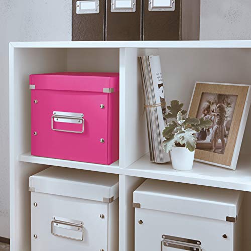 Boîte de rangement cubique Leitz avec boutons-pression rose taille M pliable - 3