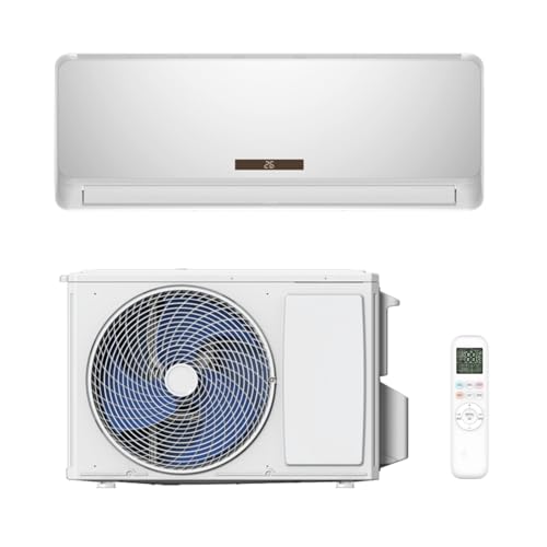 GYMAX Klimaanlage Split 9000 BTU (3, 4 kW), Klimagerät mit Heizfunktion, WiFi & App, Klimasplittgeräte leise mit Kältemittel R32 & Montagematerial