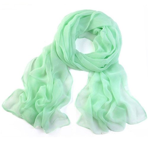 Change 1PC Fashion Long Soft Wrap Lady Shawl Chiffon Scarf Beach Scarves for Women (Green)
