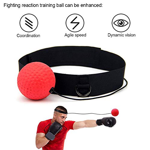 aiMaKE Boxen Reflexball, Boxen Training Ball, Boxbälle mit Kopfband, Praktische Ausbildung im Studio oder im Freien,Agilität, Schlaggeschwindigkeit, für Hand-Augen-Koordinationstraining