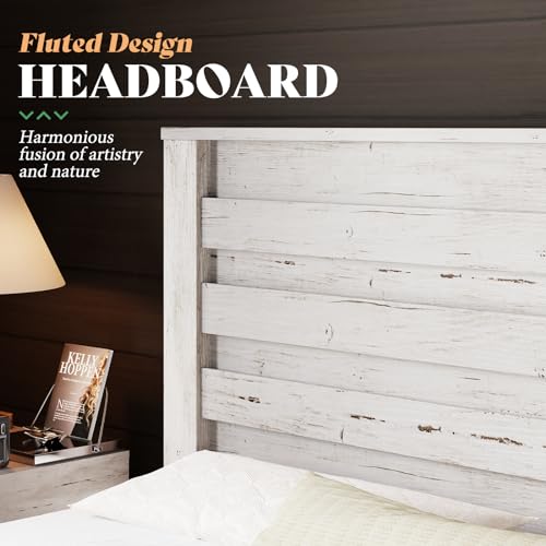 Amerlife 1062010646B Farmhouse Queen Size Bed Frame thumb #3