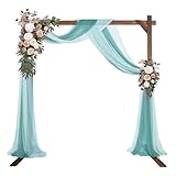 TIGERSHOW 7.2FT Wedding Arches for Ceremony, Square Wooden Wedding Arbor Backdrop Stand for Proposal Wedding Birthday Valentine's Day Parties Outdoor Indoor Decor, Rustic Boho Decoration