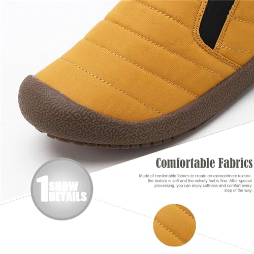 Men's Waterproof Warm Plush Lined Outdoor Snow Ankle Boots,Anti-Slip Slip-on Lightweight Winter Shoes4