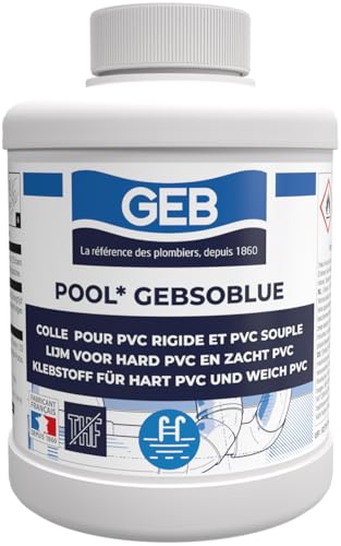 Gebsoblue - Pegamento de PVC especial para piscina jaccuzzi irrigación 500 ml para montar tuberías y accesorios de PVC