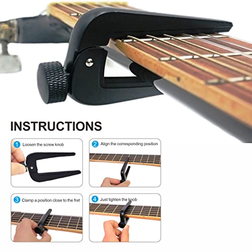 Capodastre de guitare noir – Capodastre universel en métal pour 6 et 12 cordes pour guitare acoustique classique… - Les Beatles, Paul McCartney, John Lennon, RIngo Starr, George Harrison Capodastre de guitare noir - Capodastre universel en métal pour 6 et 12 cordes pour guitare acoustique classique… – Image 6