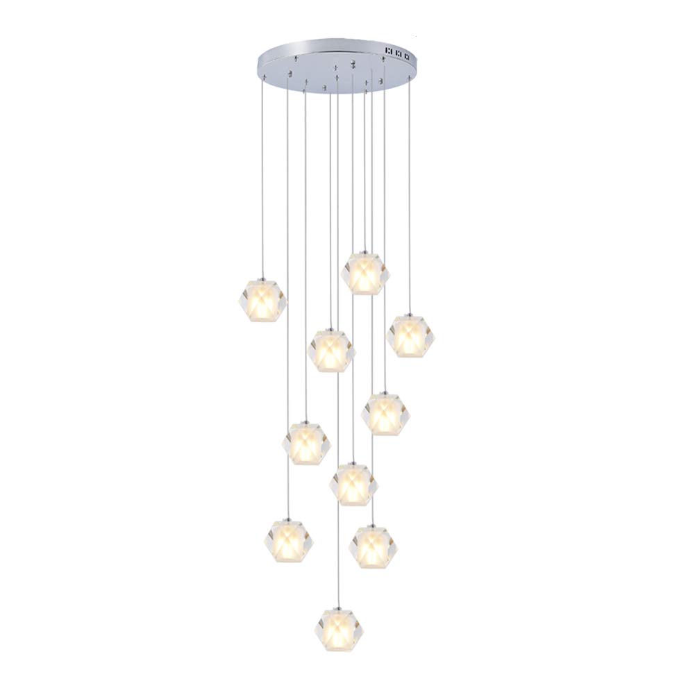 Lustre en cristal de luxe G4 luminaire suspendu grand escalier et plafond haut loft