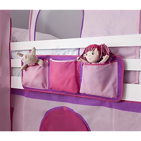 Noa and Nani - Bed Tidy/Pocket Organiser for Midsleeper Cabin Bed and Bunk Bed NW - (Pink Hideaway) Cover