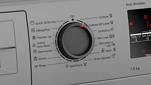 Image of Bosch 7.5 kg 5 Star 1400RPM INVERTER TOUCH CONTROL Fully Automatic Front Load with Heater Luxe Silver (WAJ2846DIN)