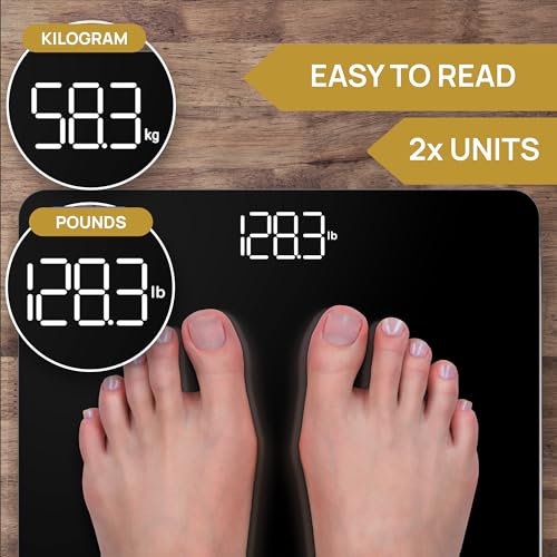 Highly Accurate 400 lbs Digital Bathroom Scale with Batteries Included