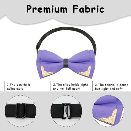 Image of Bow Ties for Men Women Metal Gold Bowtie, Pre Tied Mens Bow Tie Tuxedo Bowties Men for Prom Wedding Party
