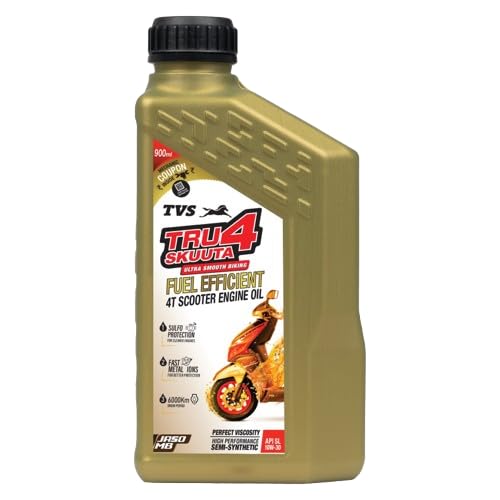 Image of TVS TRU4 Skuuta Engine OIl 900 ML,10W30, API SL JASO MB,SCOOTER SEMI SYNTHETIC ENGINE OIL