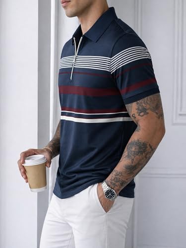 Image of Noble Monk Men's Regular Fit Polo Neck T-Shirt | Half Sleeve