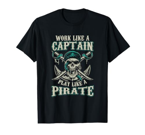Funny Boat Capitán Camisa Hombres Boating Pirate Shirt Motorboat Camiseta