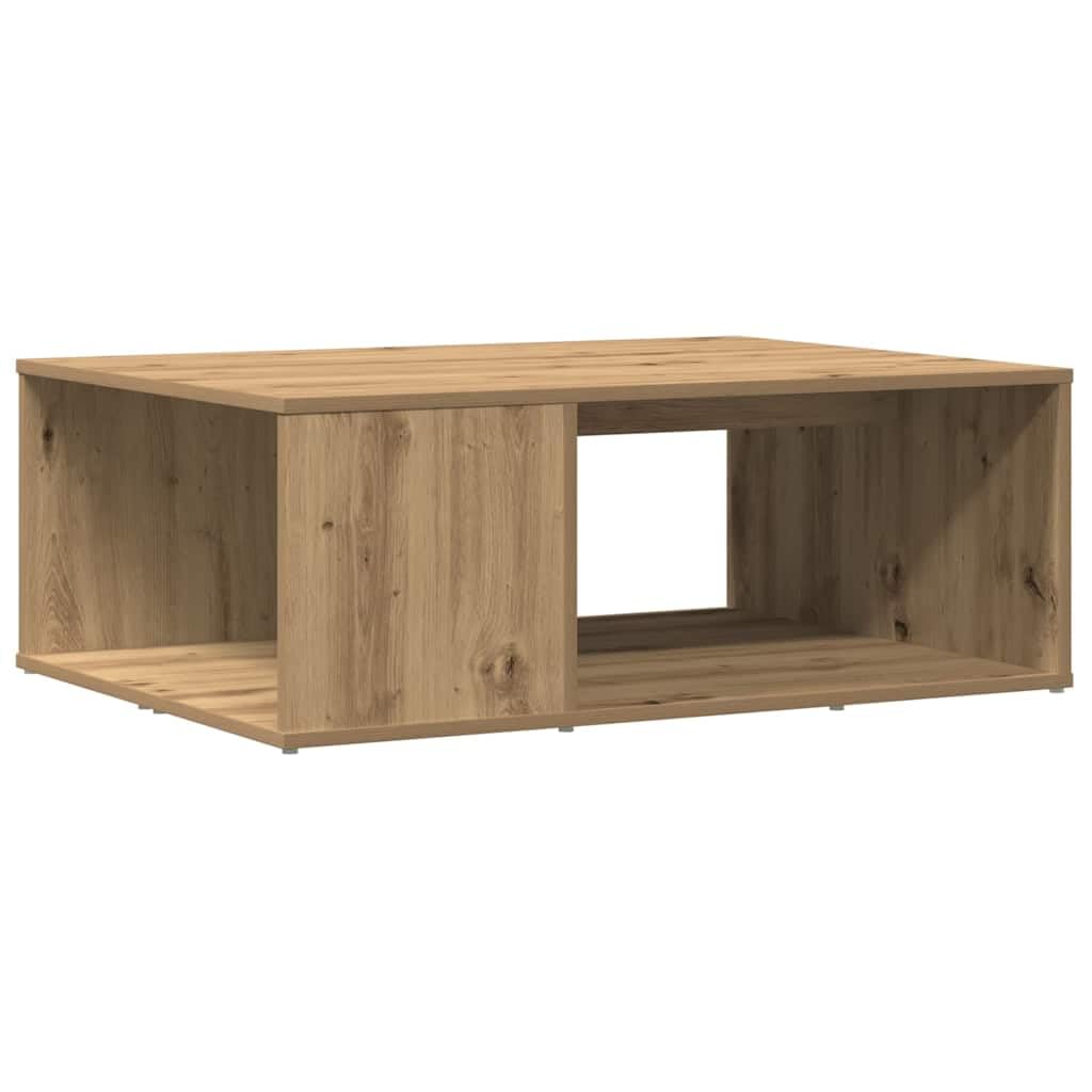 Table basse chêne artisanal en bois d'ingénierie au design rectangulaire épuré