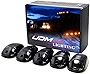 iJDMTOY 5pcs Amber LED Cab Roof Top Marker Running Lights Compatible with Truck SUV 4x4 (Black Smoked Lens Lamps)