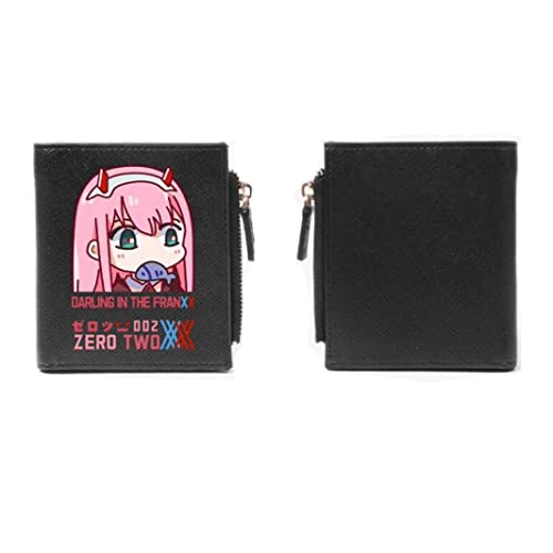 Anime 002 Bifold Wallet Artificial Leather Money Bag Slim Credit Card Holder, Purse for Girls(Black)2