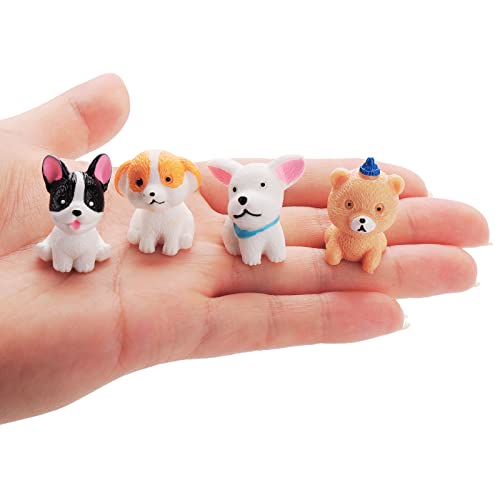 Cobee Hundefiguren Spielset - 12 Stück Realistische Mini-Welpenfiguren, handbemaltes Miniatur-Tierspielzeug-Set für Kuchendekoration, Geburtstagsgeschenk, Partygeschenk