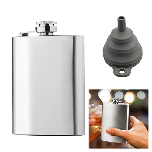 Fiaschetta In Pelle PU Regalo Set Di Fiaschette In Acciaio Inox Da 8 Once, Tascabile, Alcol, Liquore, Whisky, Regalo Per Uomo, Imbuto, Apribottiglie/coltello, Tappo A Vite Per Liquore Pip - Italia Kit